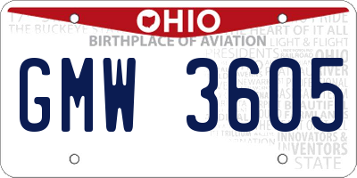 OH license plate GMW3605