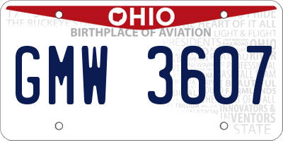 OH license plate GMW3607