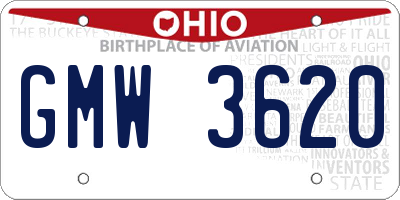 OH license plate GMW3620