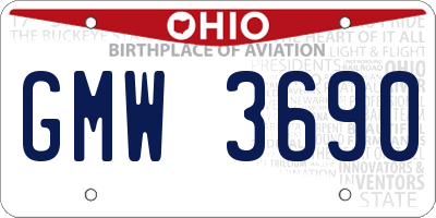 OH license plate GMW3690