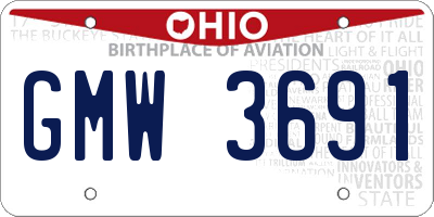 OH license plate GMW3691