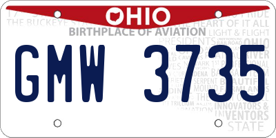 OH license plate GMW3735