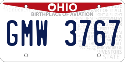 OH license plate GMW3767