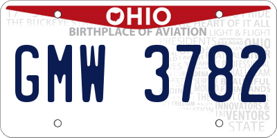 OH license plate GMW3782