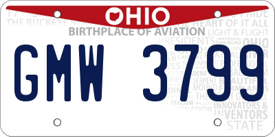 OH license plate GMW3799