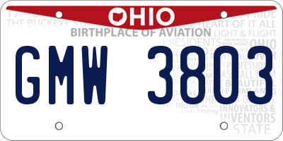 OH license plate GMW3803