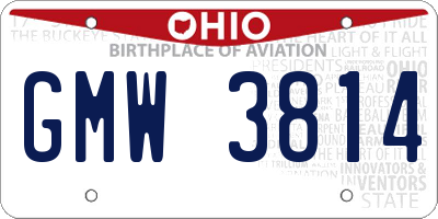 OH license plate GMW3814