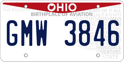 OH license plate GMW3846