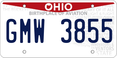 OH license plate GMW3855