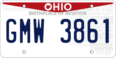 OH license plate GMW3861