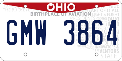 OH license plate GMW3864