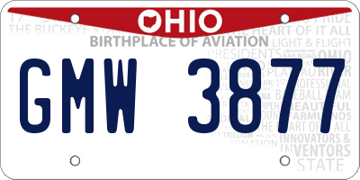 OH license plate GMW3877