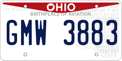 OH license plate GMW3883