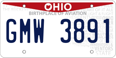 OH license plate GMW3891