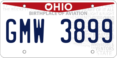 OH license plate GMW3899