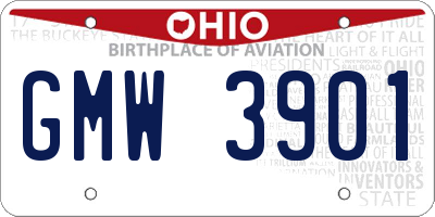 OH license plate GMW3901