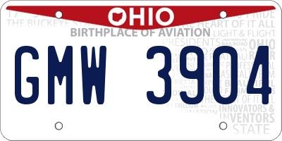 OH license plate GMW3904