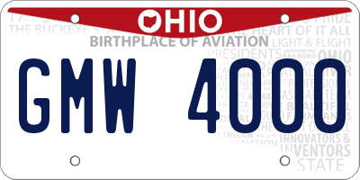 OH license plate GMW4000