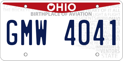 OH license plate GMW4041