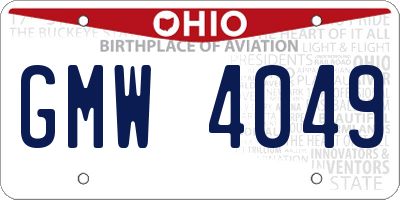 OH license plate GMW4049