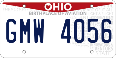 OH license plate GMW4056