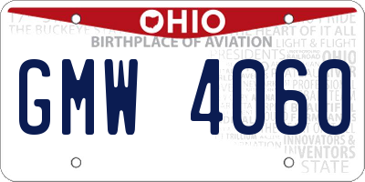OH license plate GMW4060