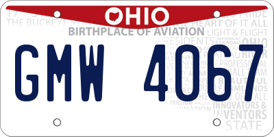 OH license plate GMW4067