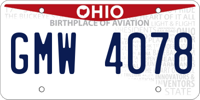 OH license plate GMW4078