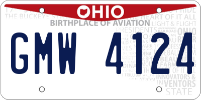 OH license plate GMW4124