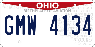 OH license plate GMW4134