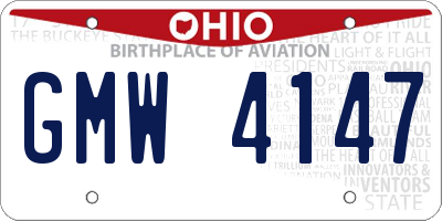 OH license plate GMW4147