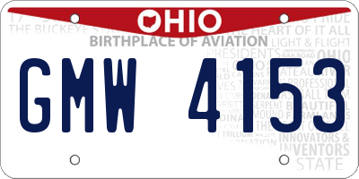OH license plate GMW4153