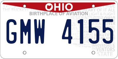 OH license plate GMW4155