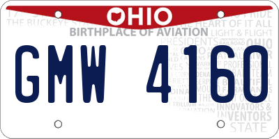 OH license plate GMW4160