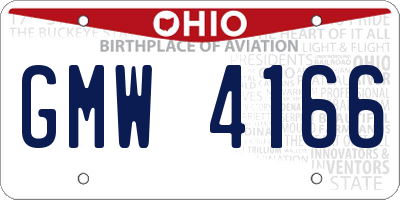 OH license plate GMW4166