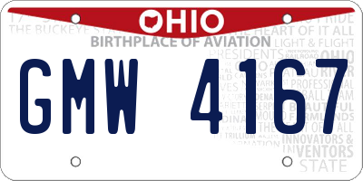 OH license plate GMW4167