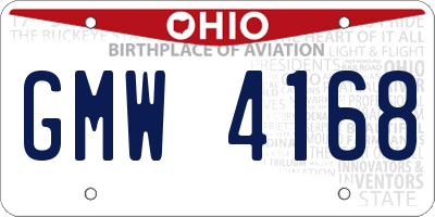 OH license plate GMW4168