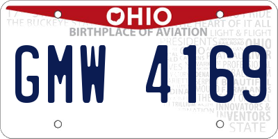 OH license plate GMW4169