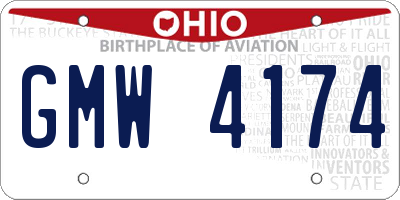 OH license plate GMW4174