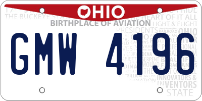 OH license plate GMW4196