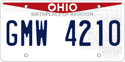 OH license plate GMW4210