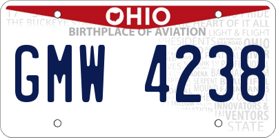 OH license plate GMW4238