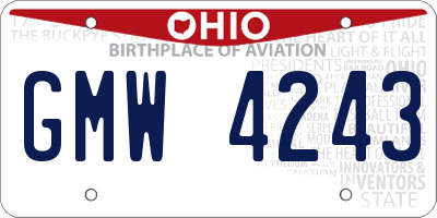 OH license plate GMW4243