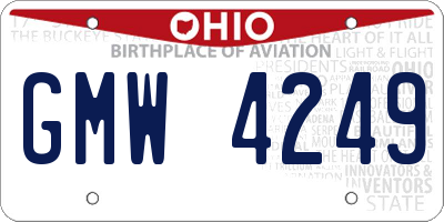 OH license plate GMW4249