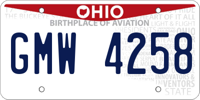 OH license plate GMW4258