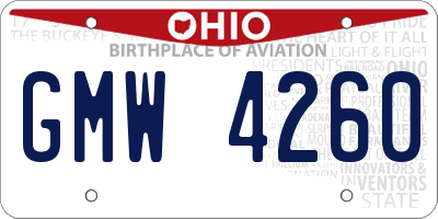 OH license plate GMW4260