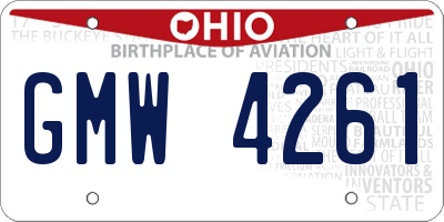 OH license plate GMW4261