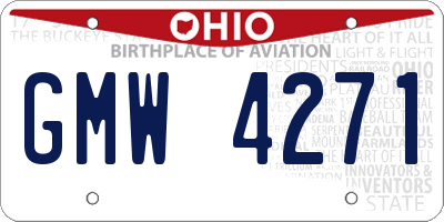 OH license plate GMW4271