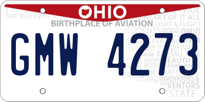 OH license plate GMW4273