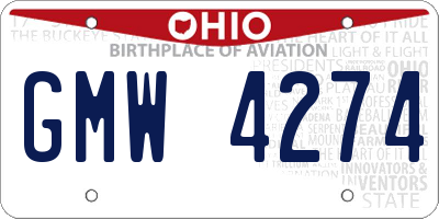 OH license plate GMW4274